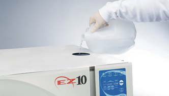 Fill reservoir with distilled water