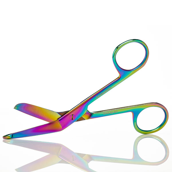 Ciseaux à pansement Lister 4 1/2", arc-en-ciel