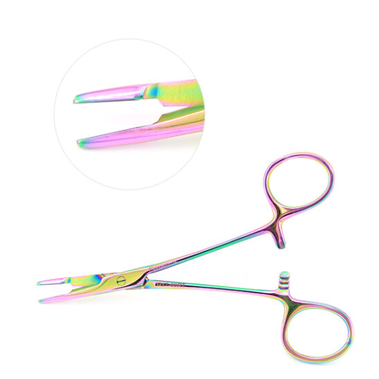 Porte-aiguilles Olsen Hegar 5 1/2" avec ciseaux, Arc-en-ciel